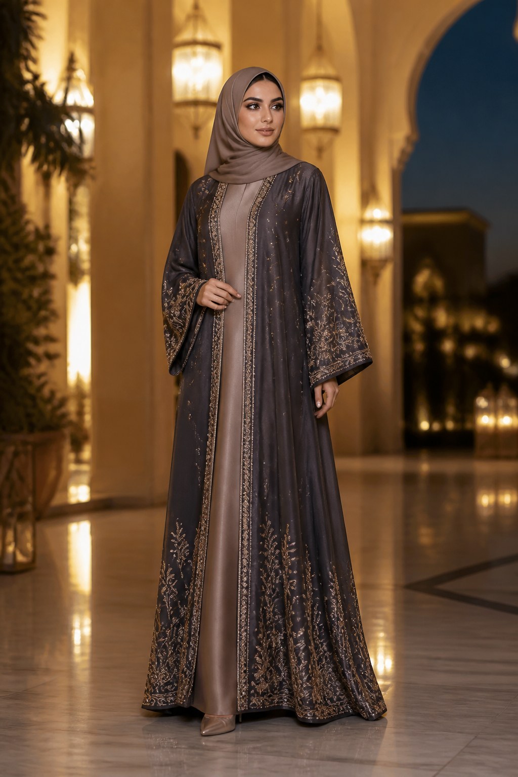 Hand embellished occasion abaya from the Formal Wear collection