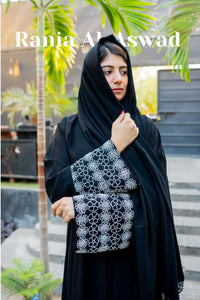 Rania Al-Aswad Handmade Arabian Bride Abaya by Uroosa Vayani
