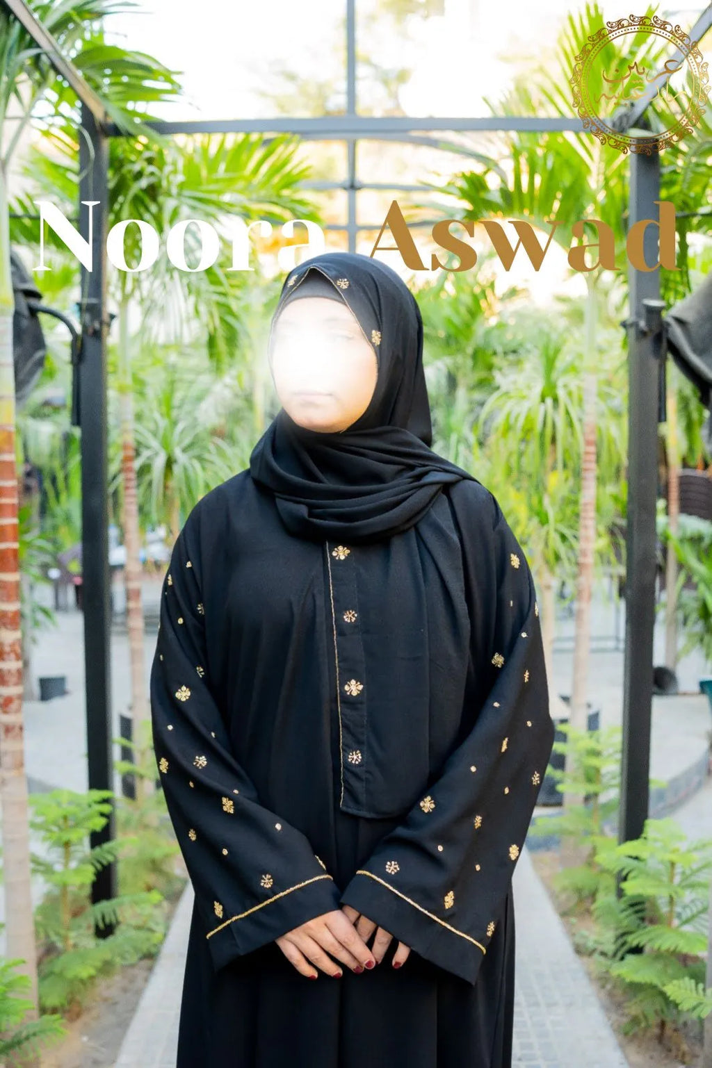 Noora Aswad Handmade Arabian Bride Abaya by Uroosa Vayani