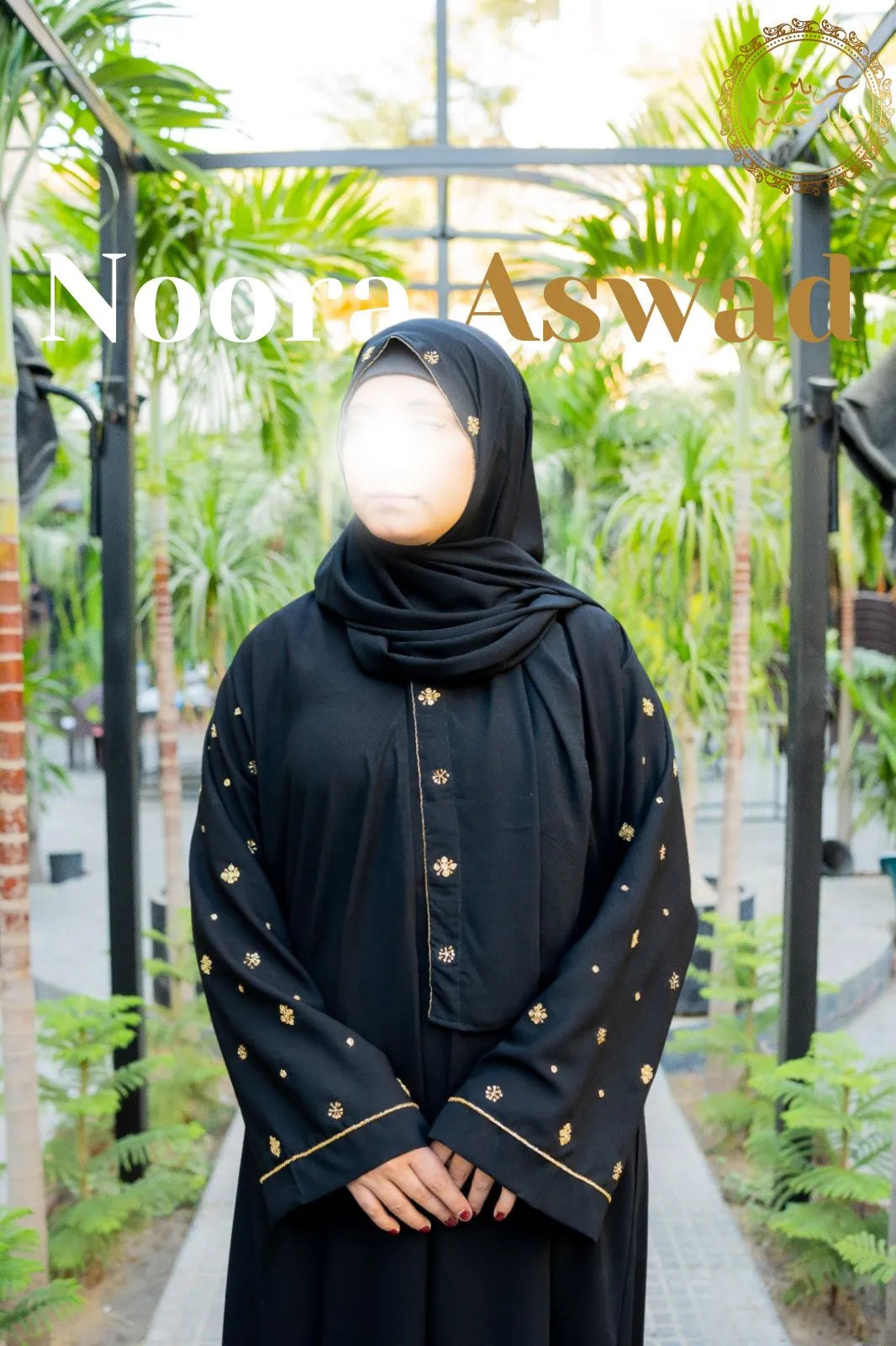 Noora Aswad Handmade Arabian Bride Abaya by Uroosa Vayani