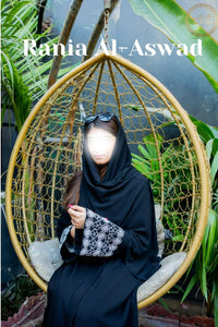 Rania Al-Aswad Handmade Arabian Bride Abaya by Uroosa Vayani