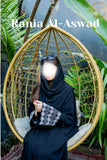 Rania Al-Aswad Handmade Arabian Bride Abaya by Uroosa Vayani