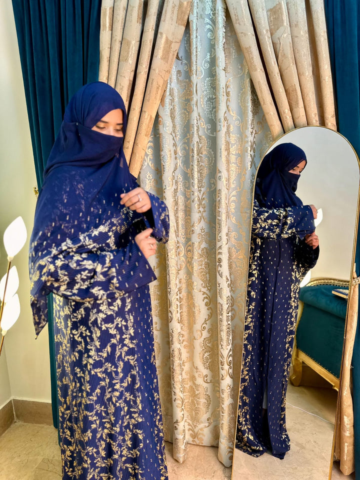 Malak Al-Samaa Handmade Arabian Bride Abaya by Uroosa Vayani