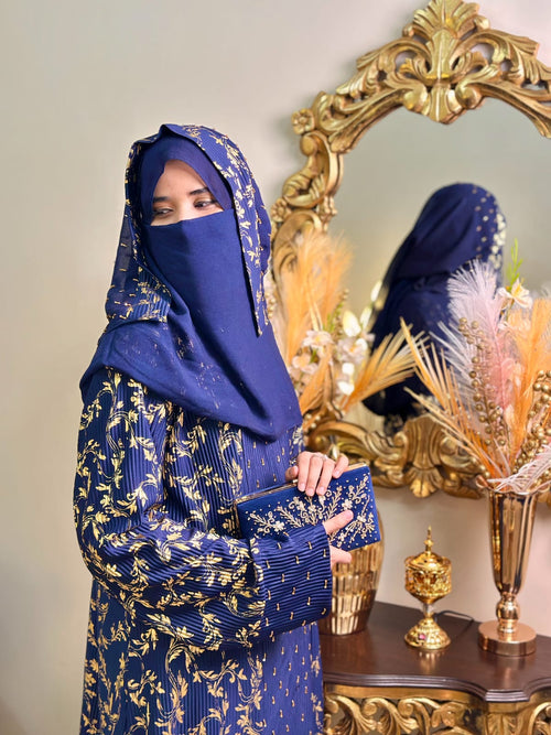 Malak Al-Samaa Handmade Arabian Bride Abaya by Uroosa Vayani