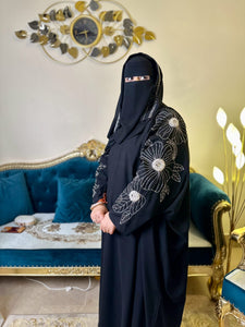 Noor Al Haya Handmade Bridal Abaya by Uroosa Vayani